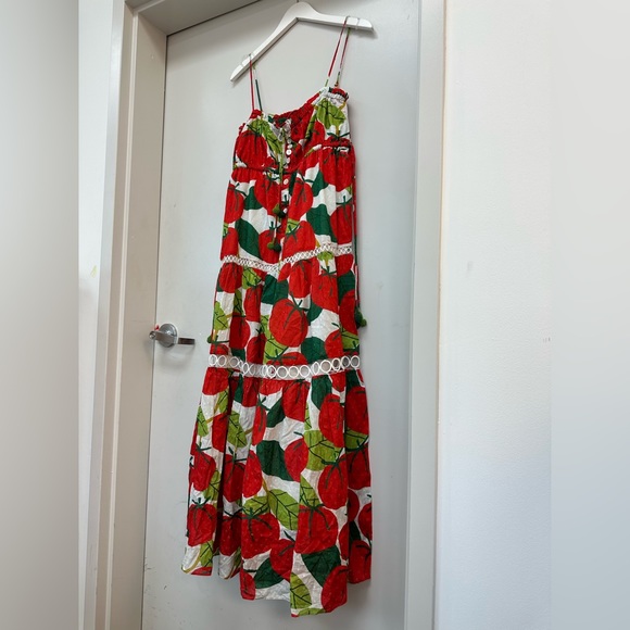 NWT FARM Rio Tomato Midi Dress - Picture 3 of 12